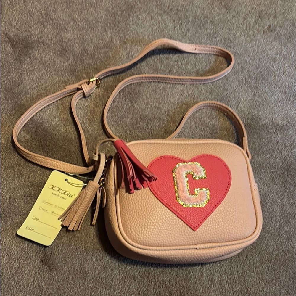 NWT Pink Heart Crossbody Bag